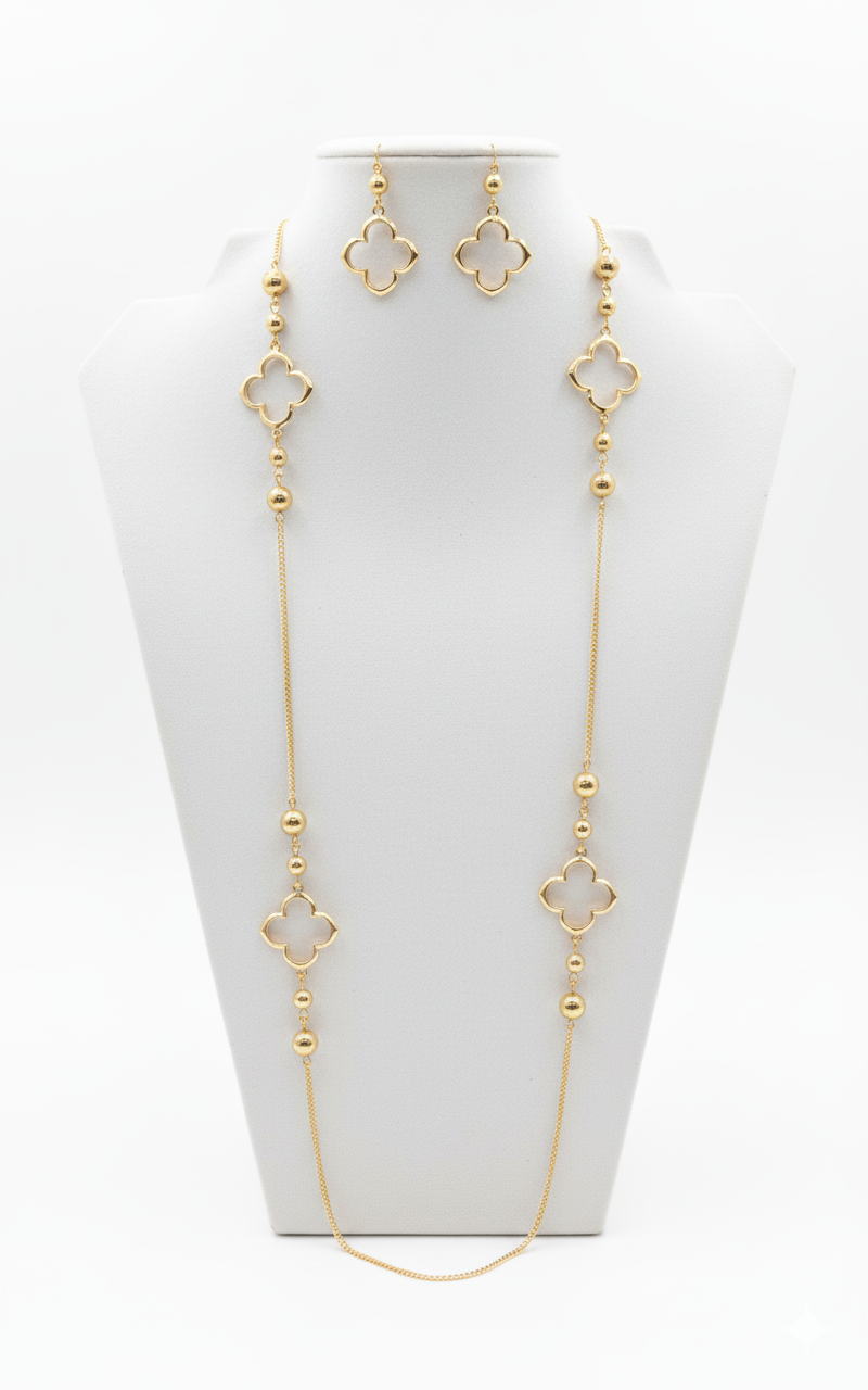 Long necklace with earrings